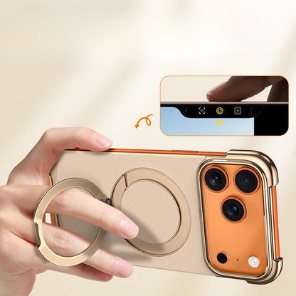 Electroplated Frame Leather Back Panel Metal Frame Case for iPhone - Buy 2: FREE SHIPPING🛫 & 40% OFF 2nd🔥