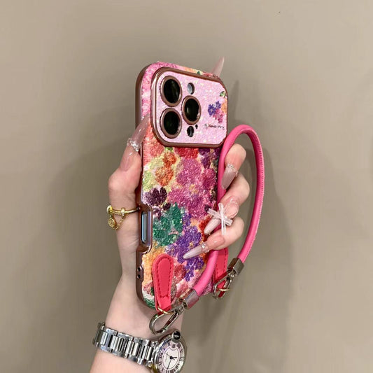 Pearlescent Glitter Flower Case Cover for iPhone - Get a FREE Exquisite Diamond Bracelet!🔥