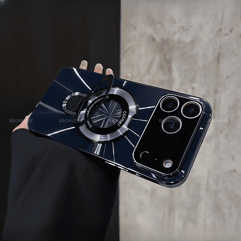 CD Laser Pattern Metal Magnetic Case for iPhone