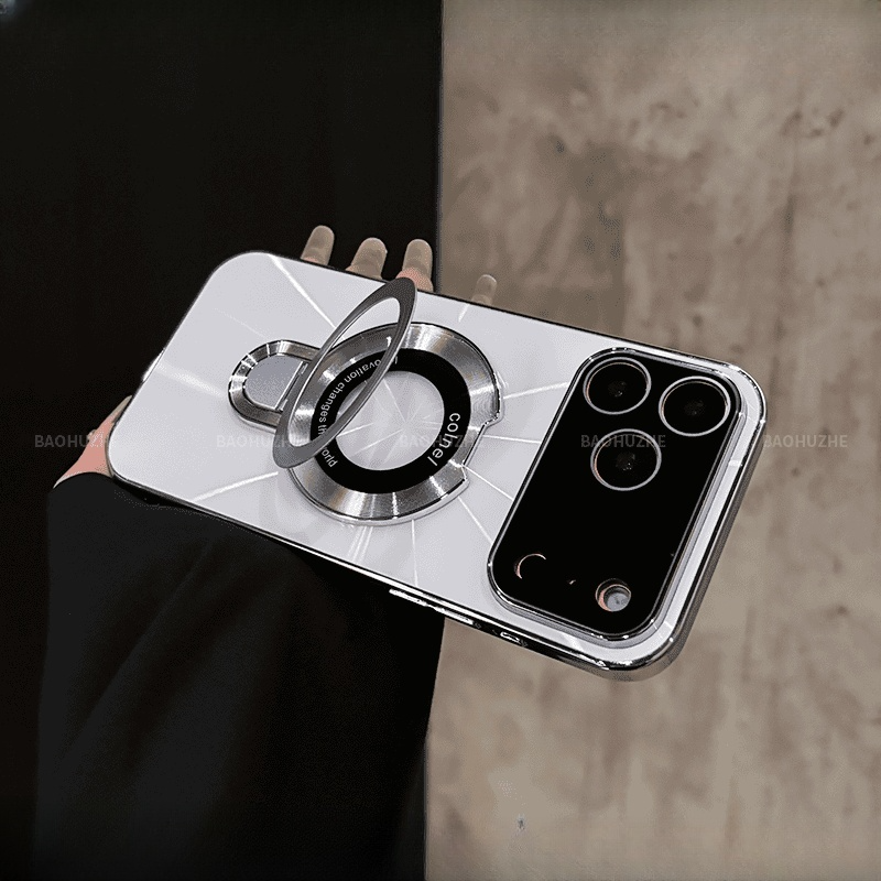 CD Laser Pattern Metal Magnetic Case for iPhone