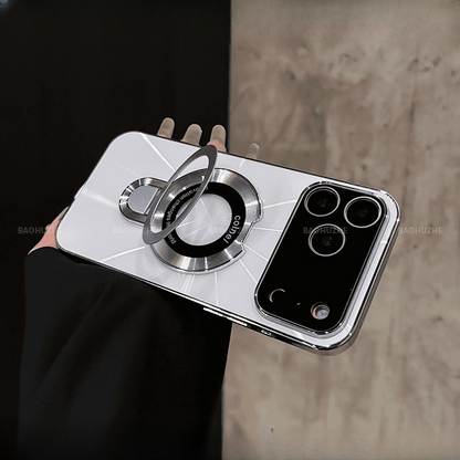 CD Laser Pattern Metal Magnetic Case for iPhone