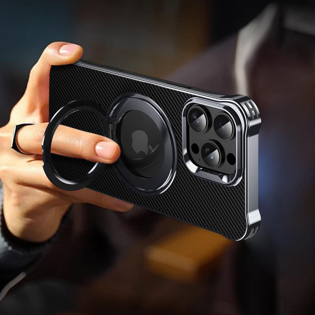 Skeleton Back Rotating Folding Stand Case Cover for iPhone