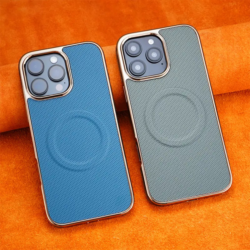 Leather Strong Magnetic Suction Ring Case Cover for iPhone