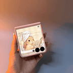 Cute Pink Rabbit Case Cover for Samsung Flip Serie with Lanyard and Wrist Strap- Buy 2: FREE SHIPPING🛫 & 40% OFF 2nd🔥