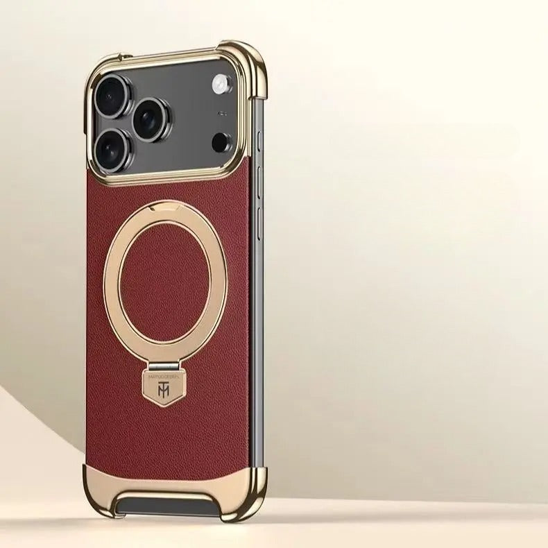 Electroplated Frame Leather Back Panel Metal Frame Case for iPhone - Buy 2: FREE SHIPPING🛫 & 40% OFF 2nd🔥