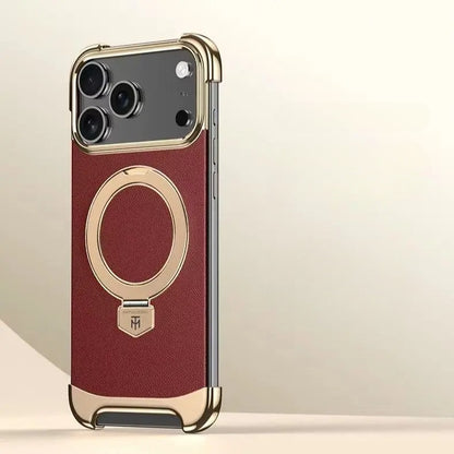 Electroplated Frame Leather Back Panel Metal Frame Case for iPhone - Buy 2: FREE SHIPPING🛫 & 40% OFF 2nd🔥