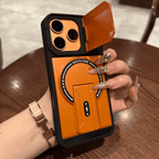 Hidden Dual-Bracket Cover-Style Folding Lens Protective Case for iPhone