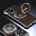 Skeleton Back Rotating Folding Stand Case Cover for iPhone