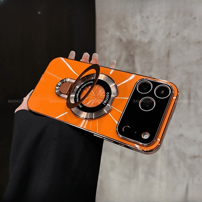 CD Laser Pattern Metal Magnetic Case for iPhone