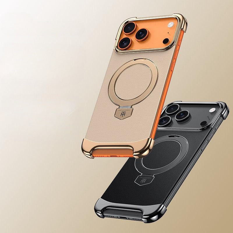 Electroplated Frame Leather Back Panel Metal Frame Case for iPhone - Buy 2: FREE SHIPPING🛫 & 40% OFF 2nd🔥