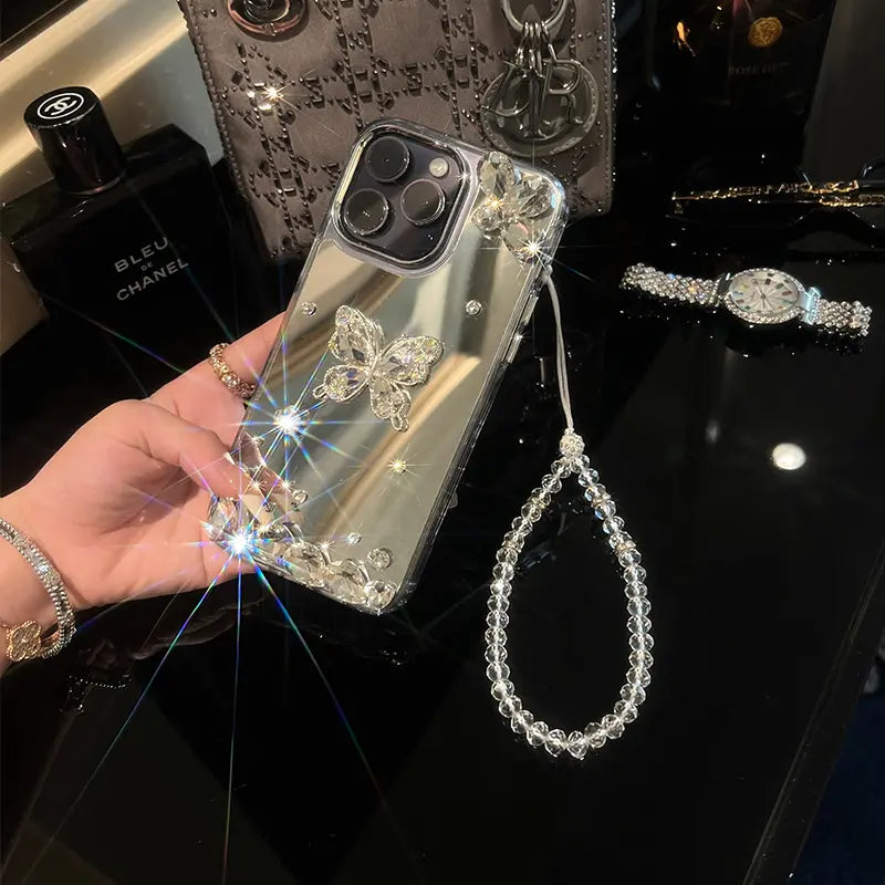 Mirror-finish Rhinestone 3D Butterfly Case Cover for iPhone - Buy 2: FREE SHIPPING🛫 & 40% OFF 2nd🔥