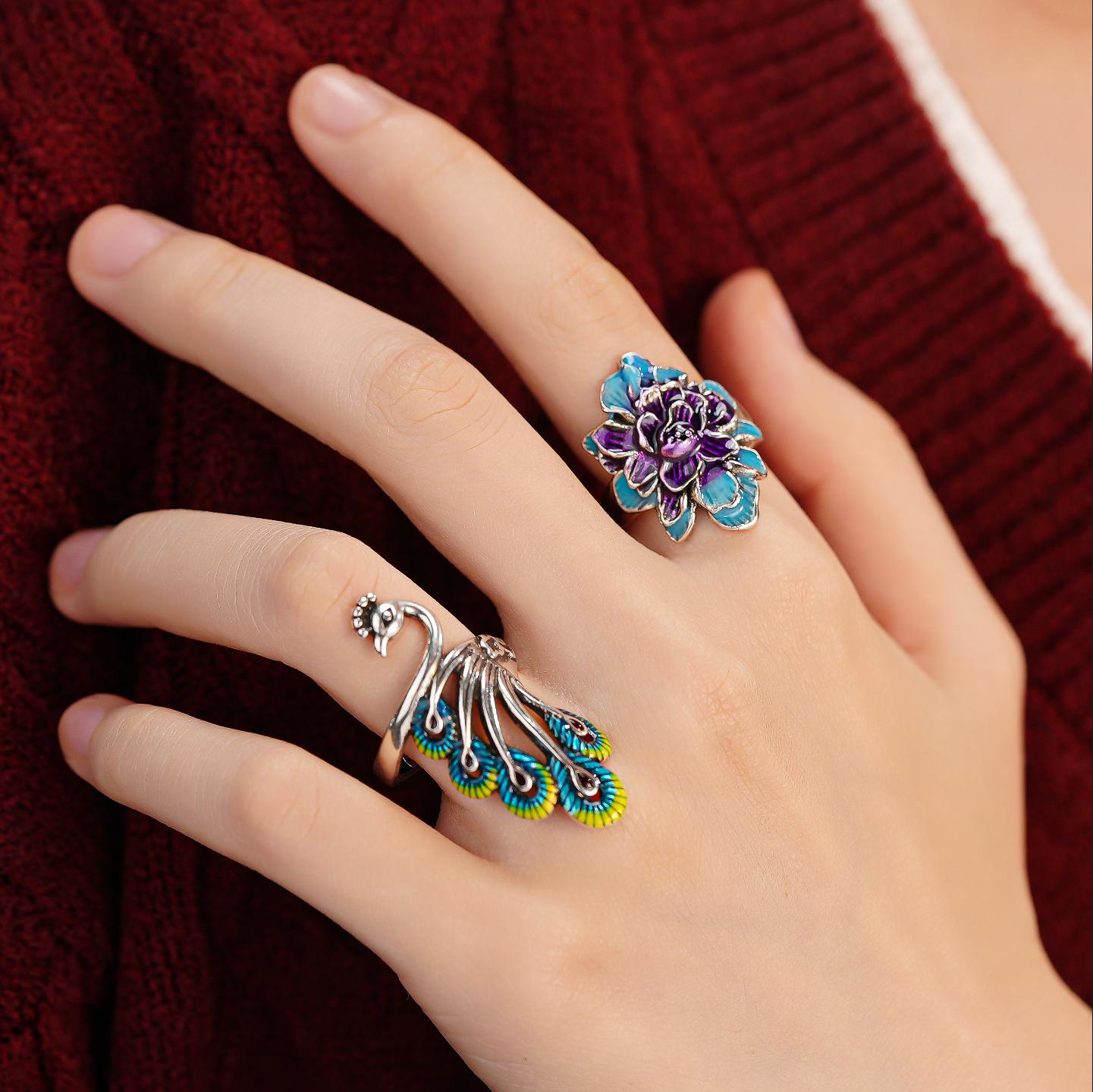 Crown Your Elegance – 3D Peacock Ring for the Unapologetically Bold