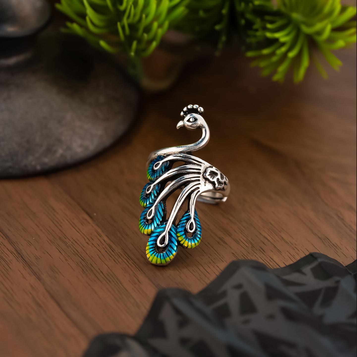 Crown Your Elegance – 3D Peacock Ring for the Unapologetically Bold