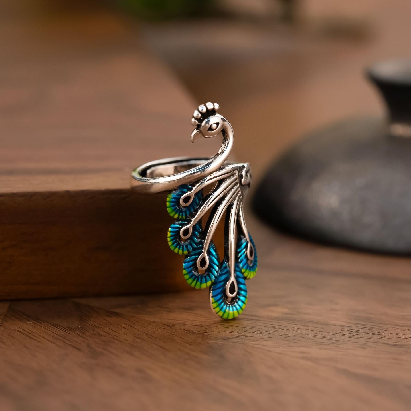 Crown Your Elegance – 3D Peacock Ring for the Unapologetically Bold