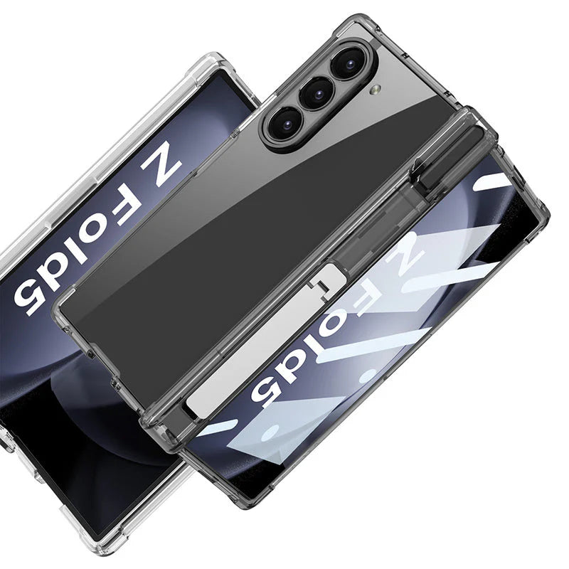 Translucent All-Inclusive Pen Holder Case Cover for Samsung Fold Series