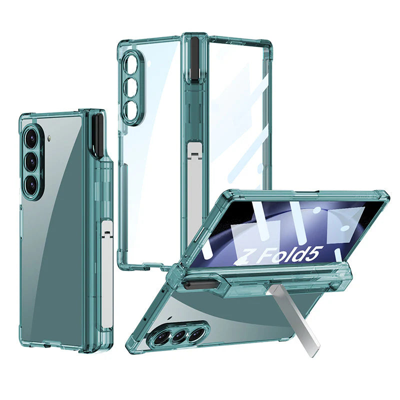 Translucent All-Inclusive Pen Holder Case Cover for Samsung Fold Series
