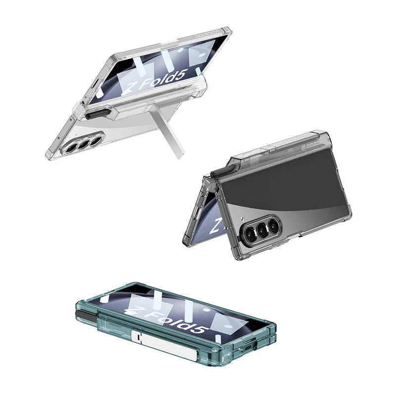 Translucent All-Inclusive Pen Holder Case Cover for Samsung Fold Series