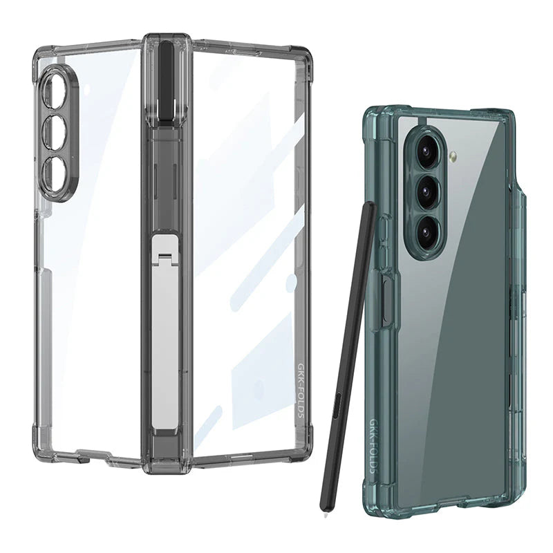 Translucent All-Inclusive Pen Holder Case Cover for Samsung Fold Series