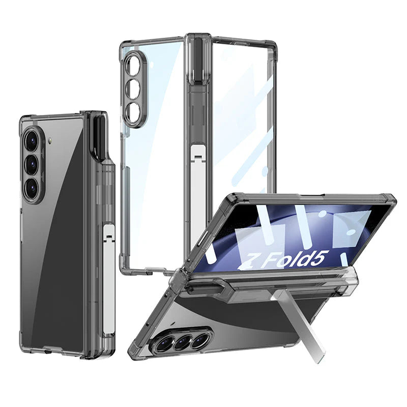 Translucent All-Inclusive Pen Holder Case Cover for Samsung Fold Series