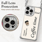 Cute Phone Cover with 3D Coffee Doll & Strap