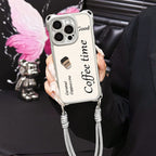 Cute Phone Cover with 3D Coffee Doll & Strap
