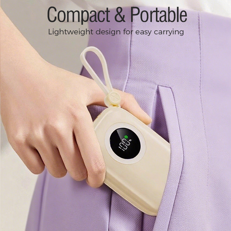 10000mAh Slim Portable Charger with Built-in Cable