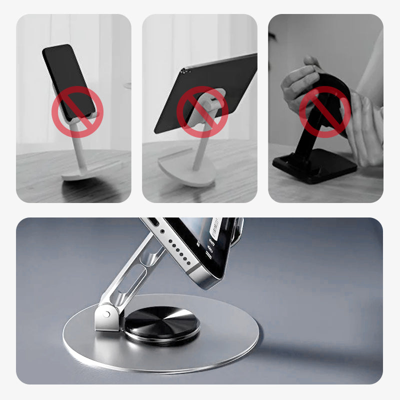 360-Degree Rotating Foldable Metal Holder For Phone & Tablet