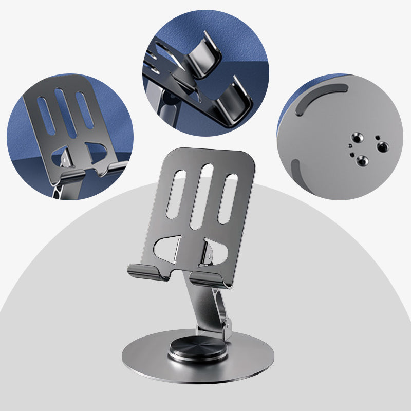 360-Degree Rotating Foldable Metal Holder For Phone & Tablet