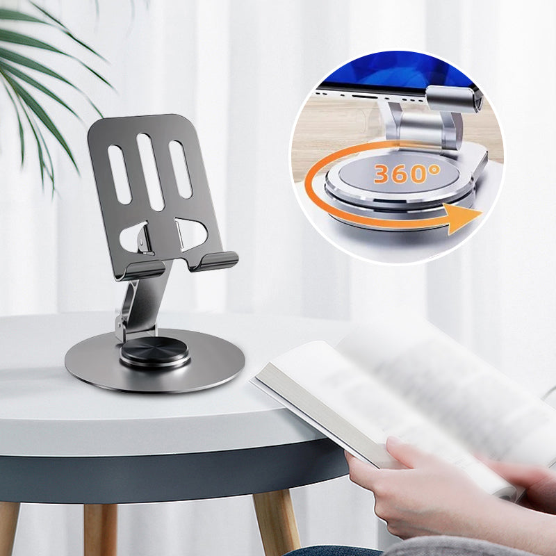 360-Degree Rotating Foldable Metal Holder For Phone & Tablet