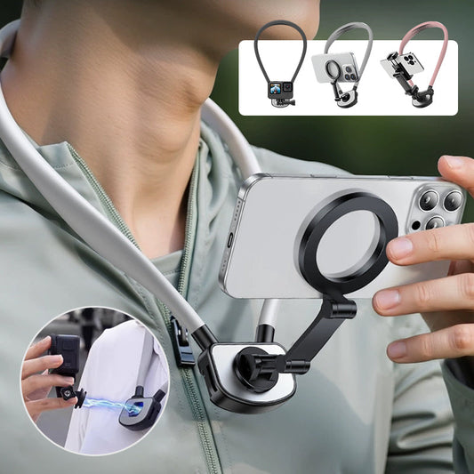 U Shape Magnetic Silicone Neck Phone Holder