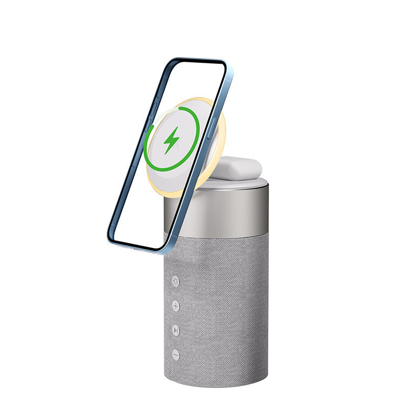 Multifunctional Magnetic Wireless Charger with Bluetooth Speaker