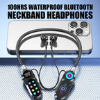 100Hrs Waterproof Bluetooth Neckband Headphones