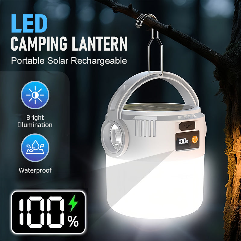 Portable Solar Rechargeable LED Camping Lantern