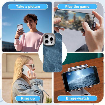 Large Hole Electroplated Denim Pattern iPhone Case