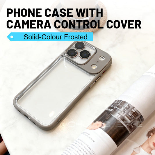 Solid-Colour Frosted Phone Case with Camera Control Cover