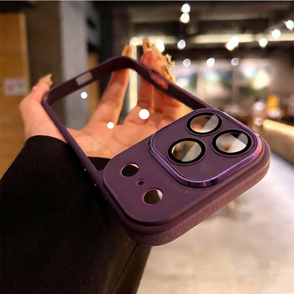 Solid-Colour Frosted Phone Case with Camera Control Cover