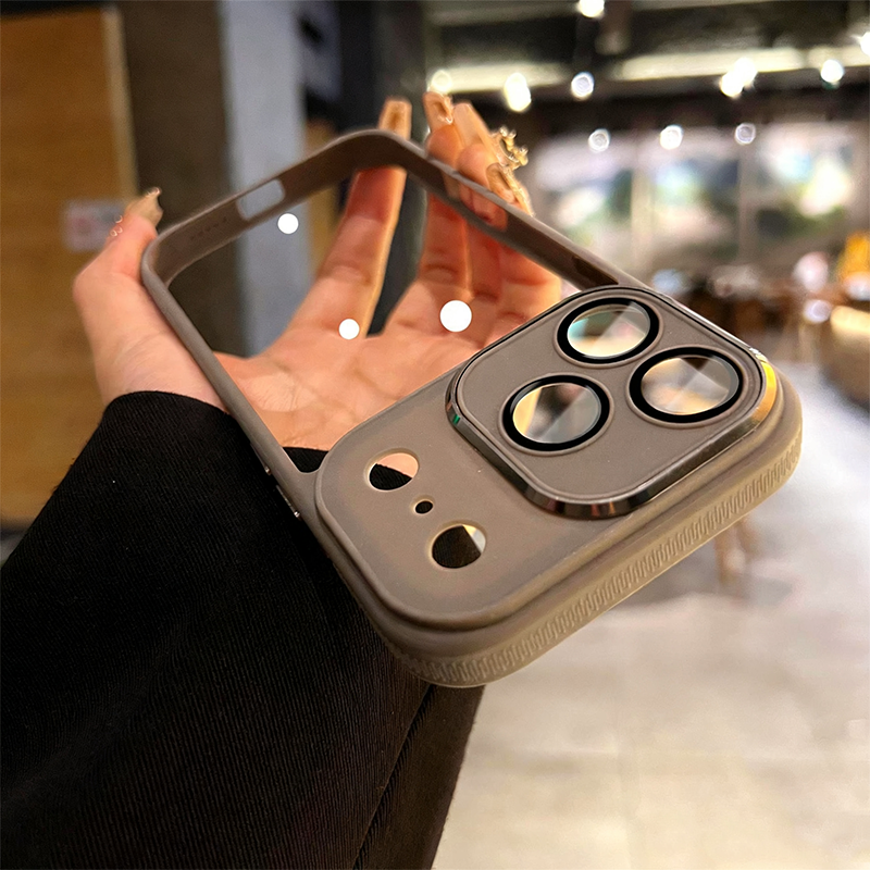 Solid-Colour Frosted Phone Case with Camera Control Cover