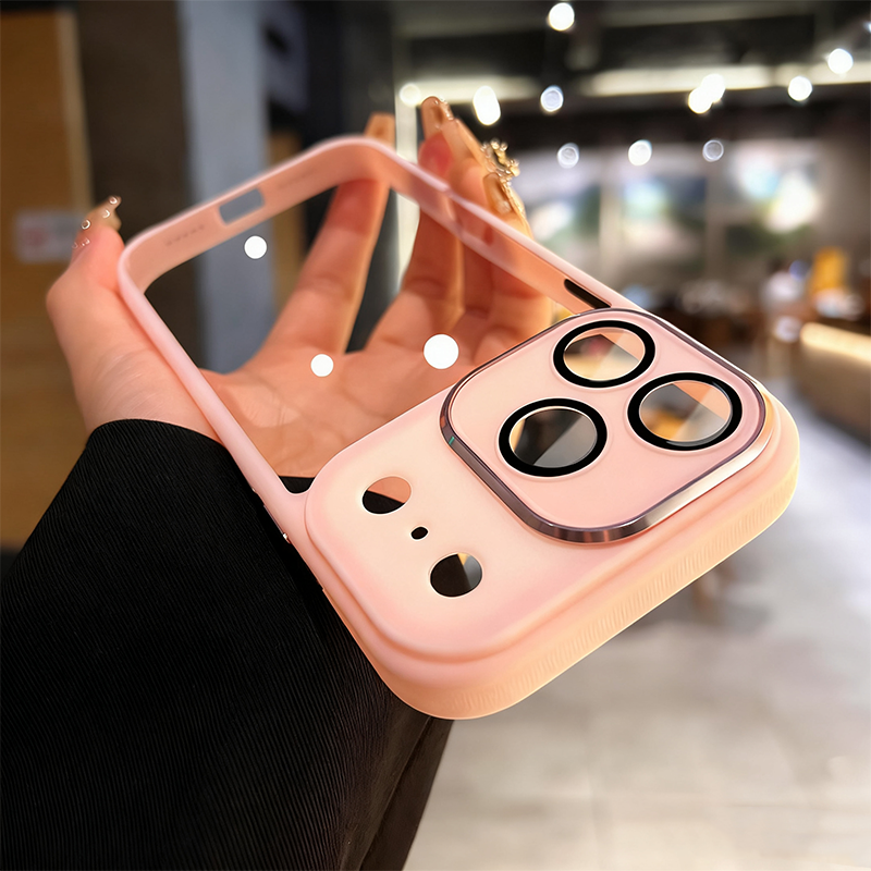 Solid-Colour Frosted Phone Case with Camera Control Cover