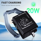 Retractable Wall Charger with Dual Cables