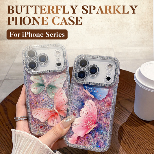 Butterfly Sparkly Phone Case for iPhone Series