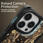 Black Cat & Gold Pattern Phone Case with Strap