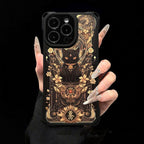 Black Cat & Gold Pattern Phone Case with Strap