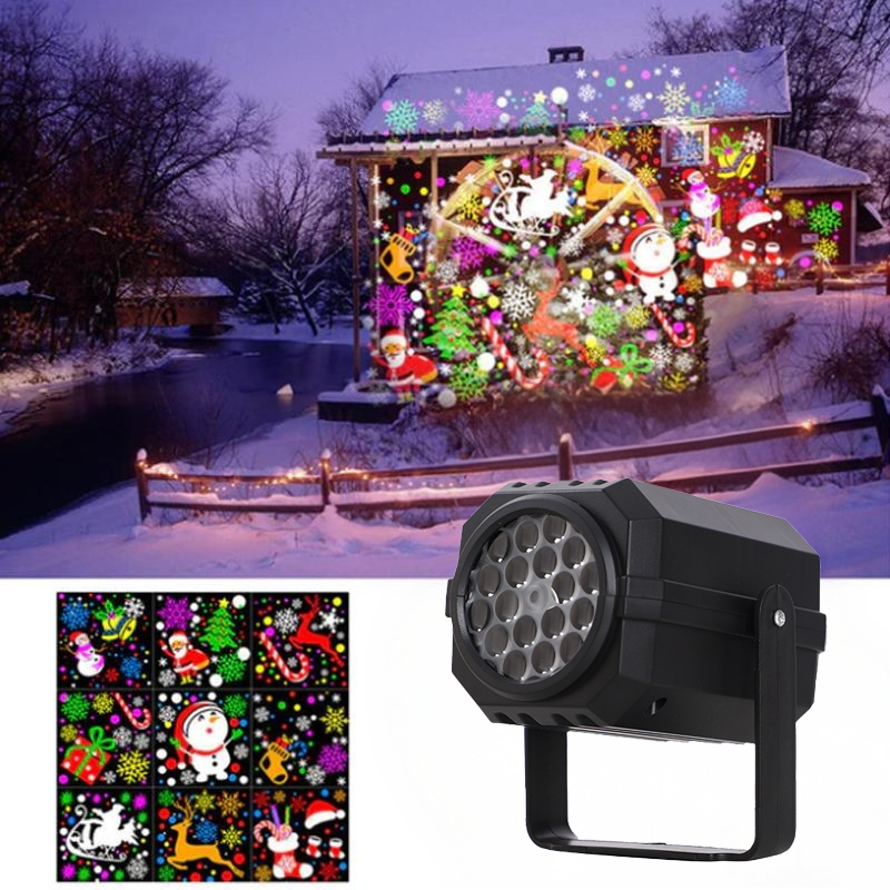Rotating LED Christmas Pattern Projector Light