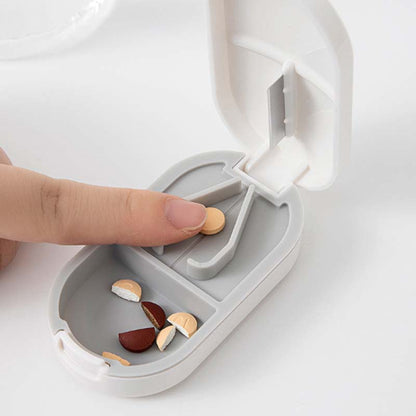 2-in-1 Portable Pill Cutter & Storage Organizer