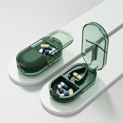2-in-1 Portable Pill Cutter & Storage Organizer