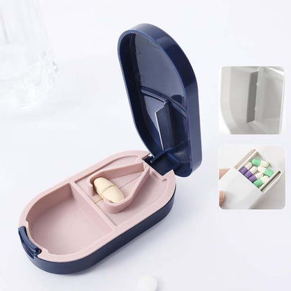 2-in-1 Portable Pill Cutter & Storage Organizer