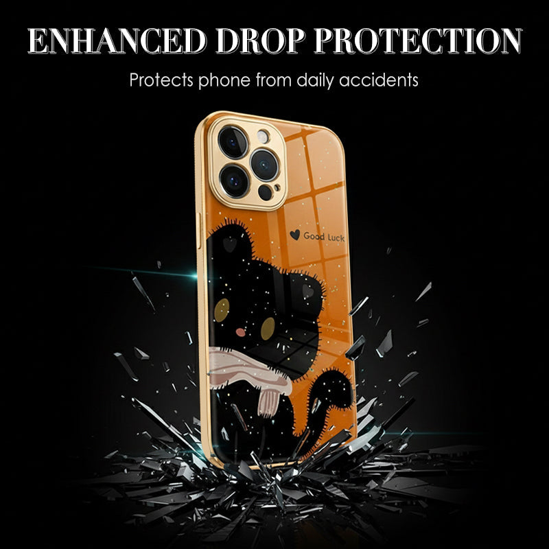 Sparkling Cat Pattern Phone Case