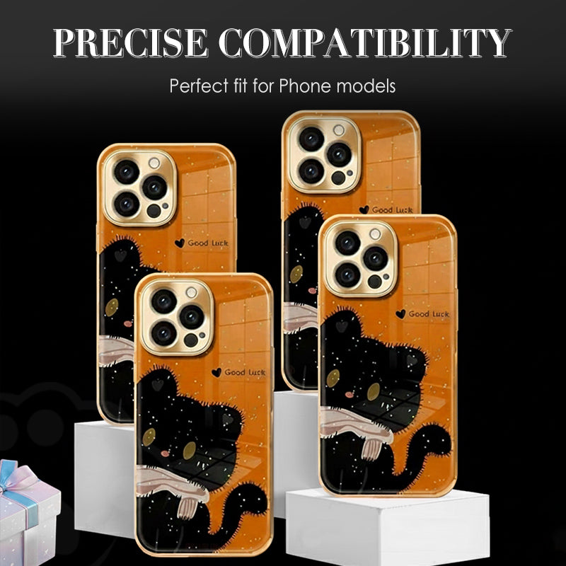Sparkling Cat Pattern Phone Case