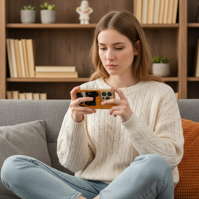 Sparkling Cat Pattern Phone Case