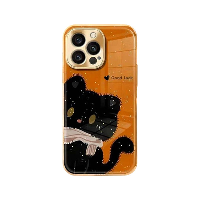 Sparkling Cat Pattern Phone Case